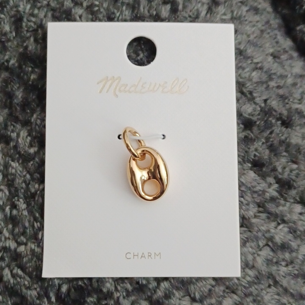 New Madewell Mariner Link Charm Antique Gold